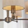 Dekoracyjna lampa wisząca żyrandol abażurowy lniany okrągły klasyczny minimalistyczny Indara 71345 ENDON